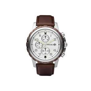 Horlogeband Fossil FS4543 Leder Bruin 22mm